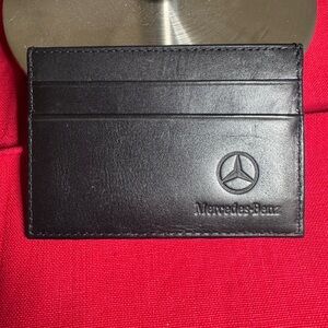 MERCEDES BENZ Black Leather Card Holder Wallet Window